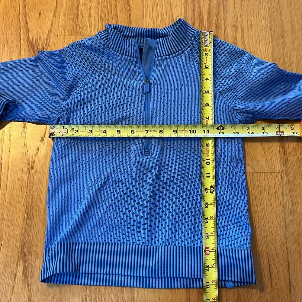 Lululemon restless pullover cropped half zip grid warp blue Nile/night sea 4/6